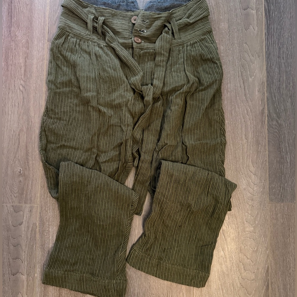 Free People Striped Green pants